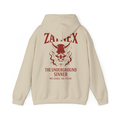 Underground Sinner Hoodie — No Gods, No Fear | ZAYNEX Streetwear - Zaynex