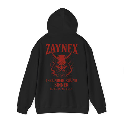 Underground Sinner Hoodie — No Gods, No Fear | ZAYNEX Streetwear - Zaynex