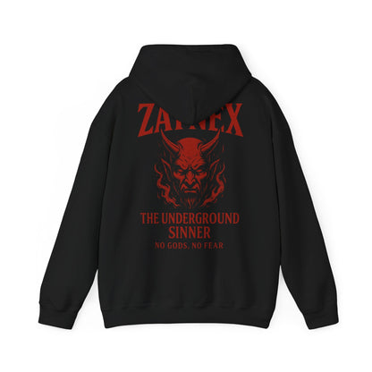 Underground Sinner Hoodie — No Gods, No Fear | ZAYNEX Streetwear - Zaynex