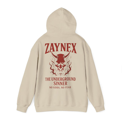 Underground Sinner Hoodie — No Gods, No Fear | ZAYNEX Streetwear - Zaynex