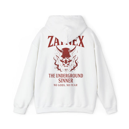 Underground Sinner Hoodie — No Gods, No Fear | ZAYNEX Streetwear - Zaynex